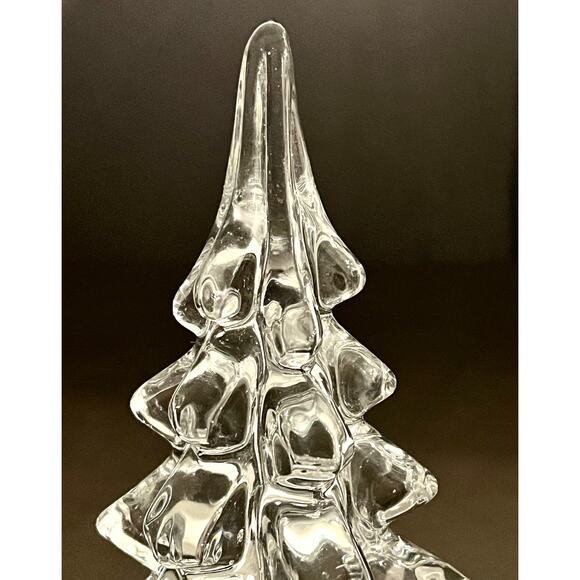 VTG 6.5” Crystal Glass CHRISTMAS TREE Figurine Holiday Decor Transparent Figure - Picture 4 of 5
